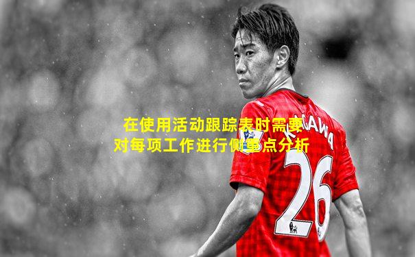 在使用活动跟踪表时需要对每项工作进行侧重点分析